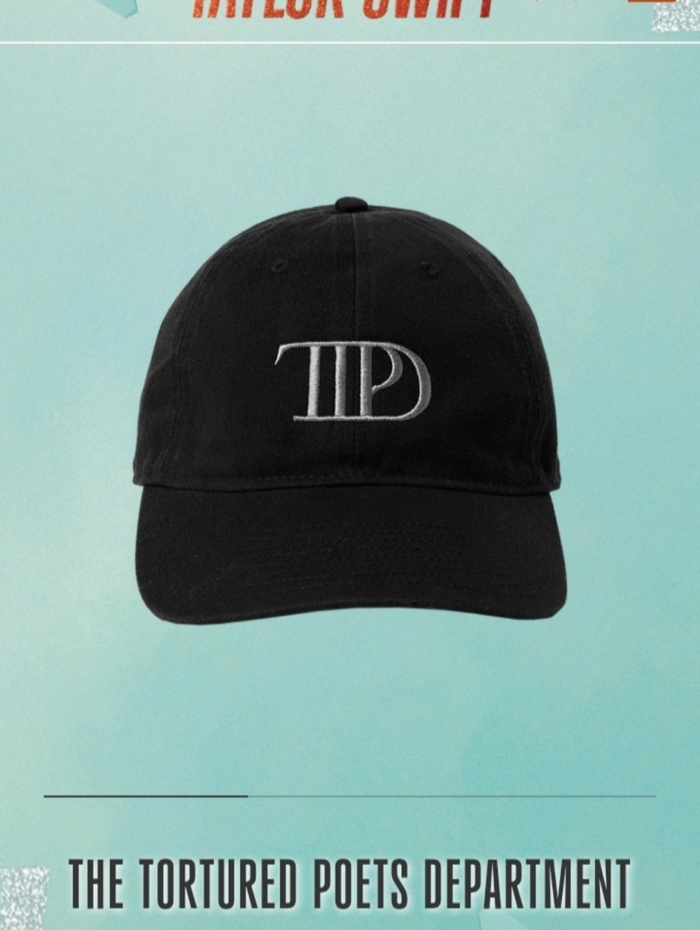 Taylor Swift Black Cap with White TPD Embroidery